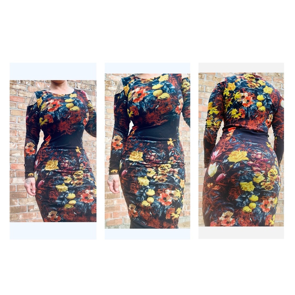 Rare Vintage Y2K Designer Jean Paul Gaultier Floral Mesh Dress 90s 8 10 12 sexy